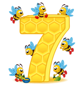 7 пчелок - картинка к загадкам про цифру 7