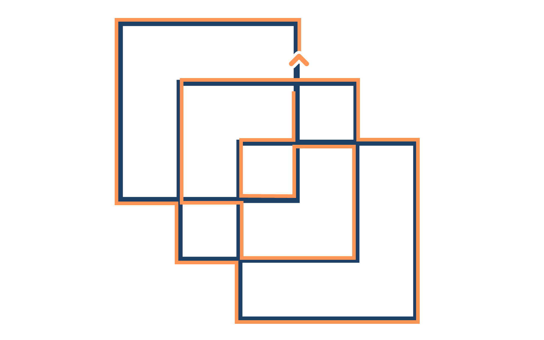 иллюстрация 2 варианта решения головоломки Льюиса Кэрролла с тремя квадратами