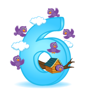 6 птичек - картинка к загадкам про цифру 6