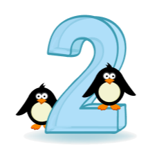 2 пингвина - картинка к загадкам про цифру 2