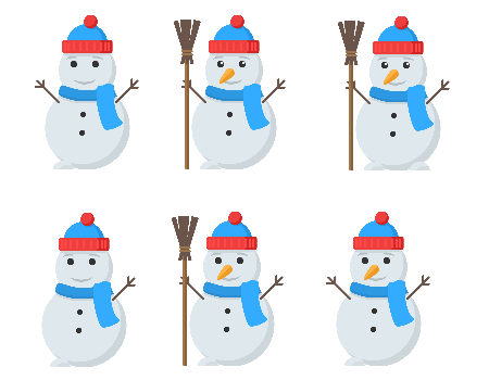 карточки к задаче про снеговика